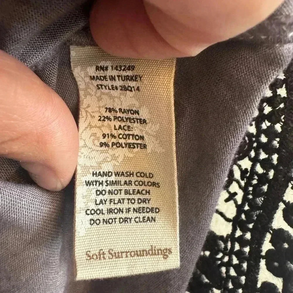 Soft Surroundings Seamoda Short Sleeve Skirt Ruched Oil
Wash Tunic-purple - Picture 12 of 13